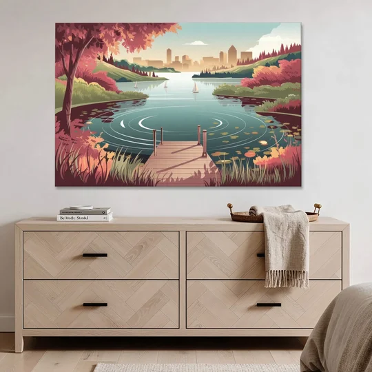 Madison Scenic Lakeshores - Canvas Wall Art - Coffee Table - 60x40