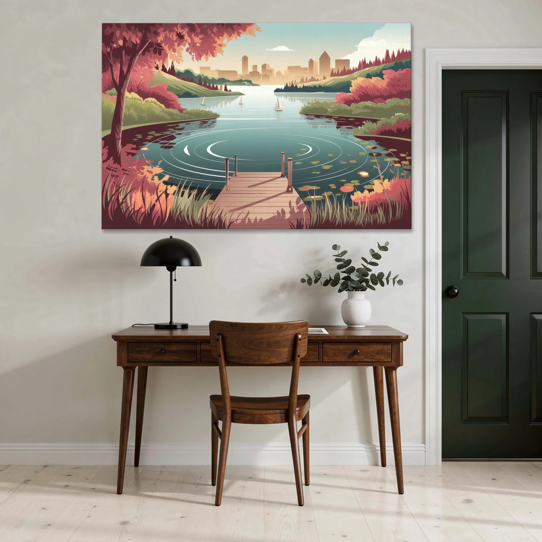 Madison Scenic Lakeshores - Canvas Wall Art - Office - 60x40