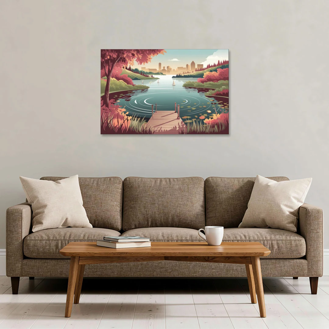 Madison Scenic Lakeshores - Canvas Wall Art - Sofa - 36x24