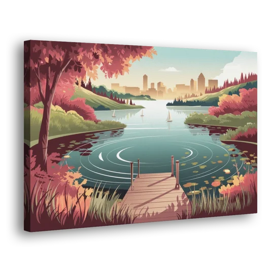 Madison Scenic Lakeshores - Canvas Wall Art - Side