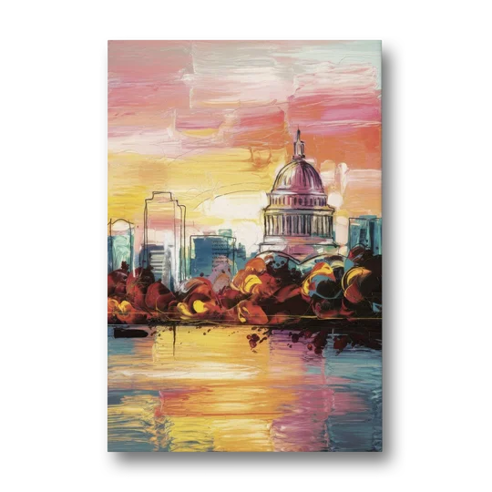 Madison Skyline at Sunset - Canvas Wall Art - Front