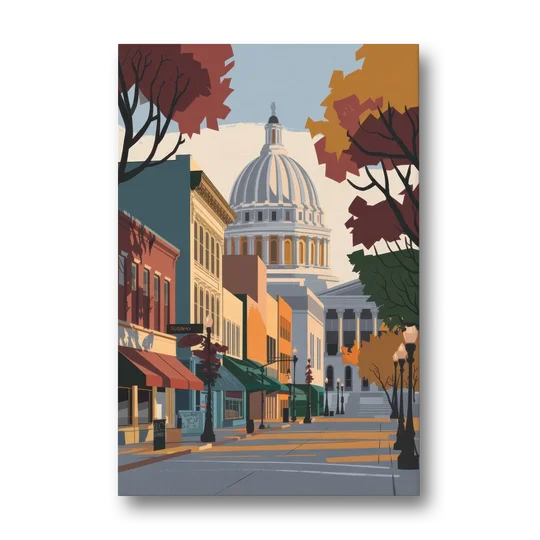 Madison State Street Vibes - Canvas Wall Art - Front