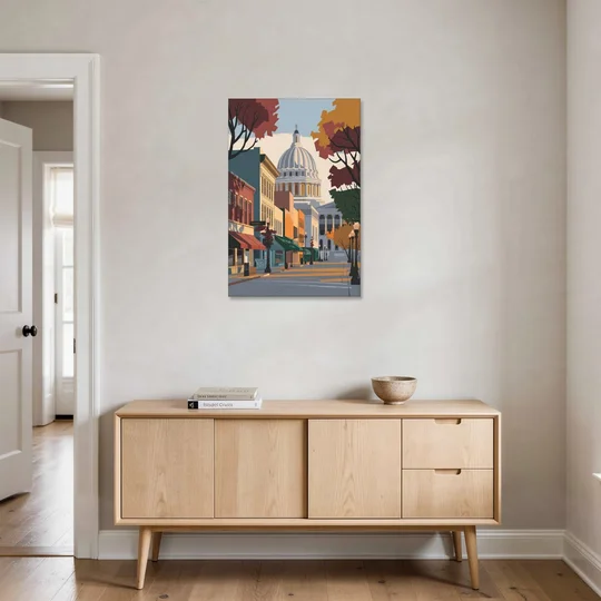 Madison State Street Vibes - Canvas Wall Art - Coffee Table - 24x36