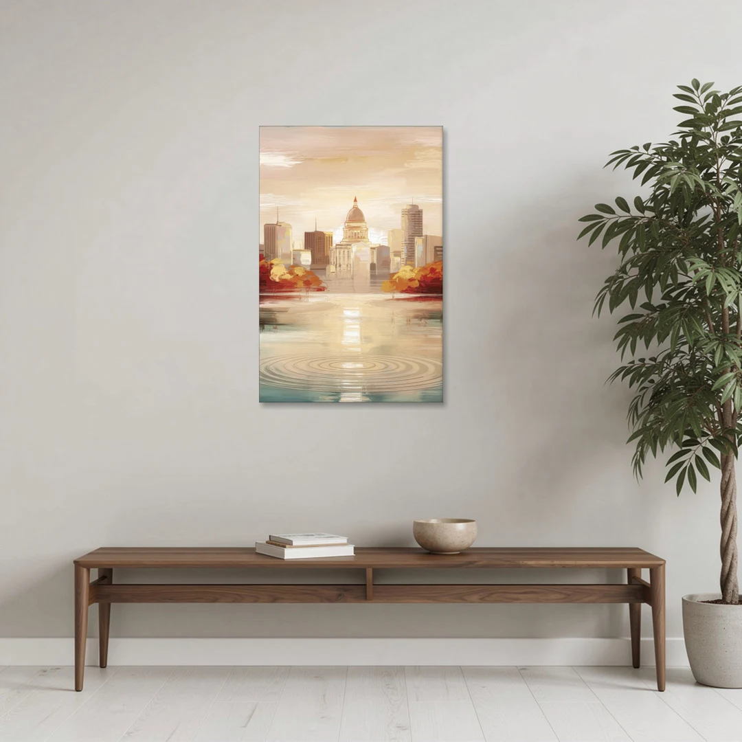 Madison Sunrise Over Downtown - Canvas Wall Art - Coffee Table - 24x36