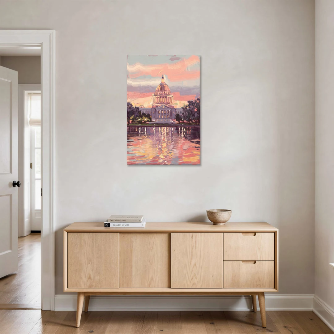 Madison Sunset Over Capitol - Canvas Wall Art - Coffee Table - 24x36