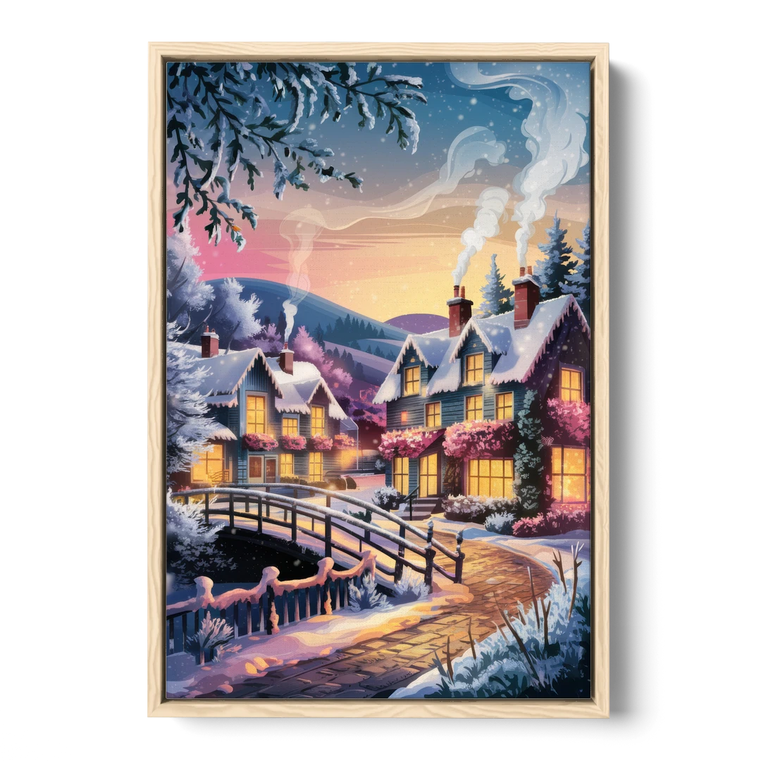 Madison Winter Wonderland - Oak Framed Canvas Wall Art - Front