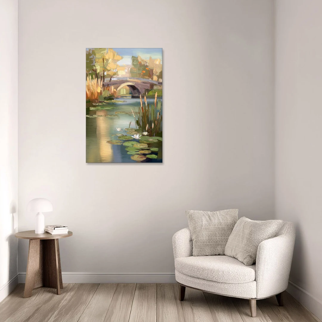 Madison Yahara River Tranquility - Canvas Wall Art - Sofa - 24x36