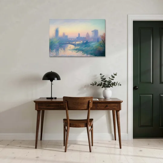 Madrid Skyline Silhouette - Canvas Wall Art - Office - 36x24