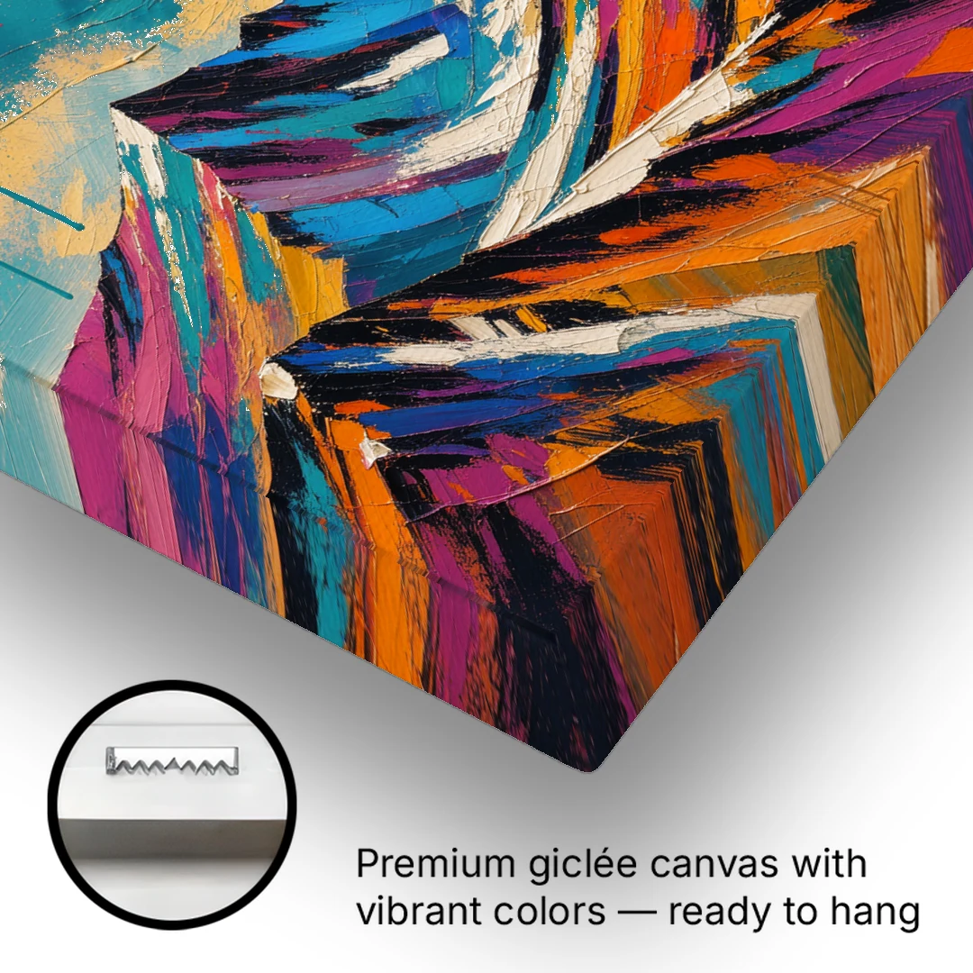 Large Magenta Mountain Peaks Under a Storm Sky - Canvas Wall Art - Gallery Wrap Corner
