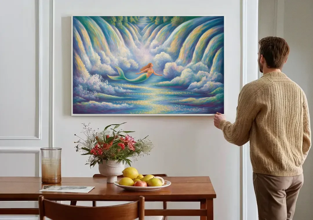 Maid of the Mist Journey canvas wall art above a dining table