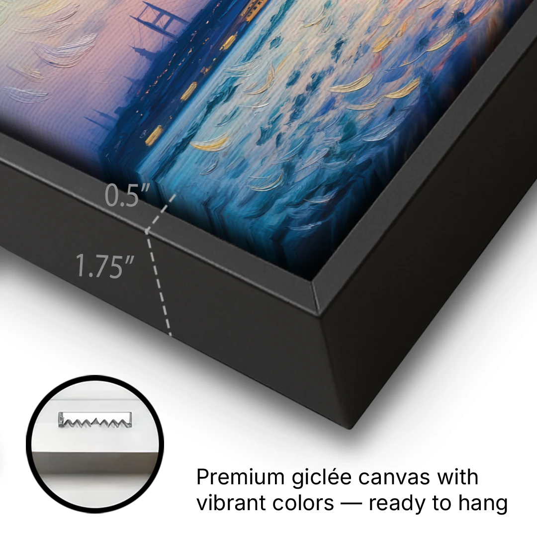 Maiden's Tower Mystery - Black Framed Canvas Wall Art - Gallery Wrap Corner