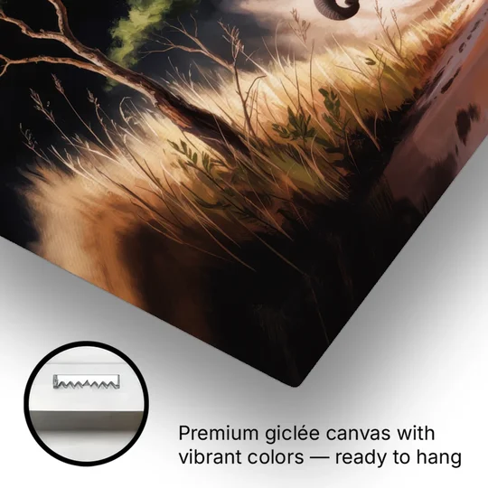 Majestic Elephant Charge - Canvas Wall Art - Gallery Wrap Corner