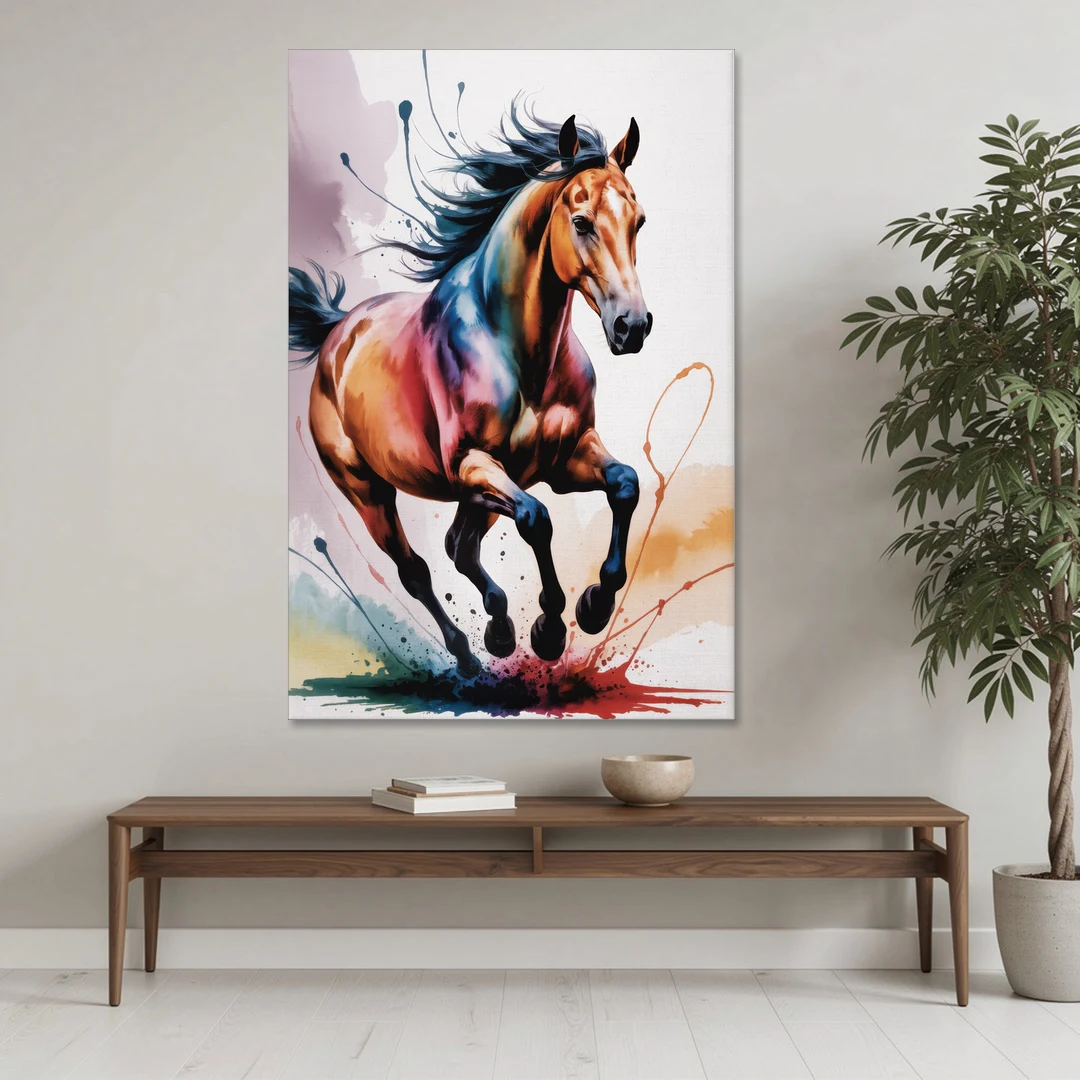 Majestic Galloping Horse - Canvas Wall Art - Coffee Table - 40x60