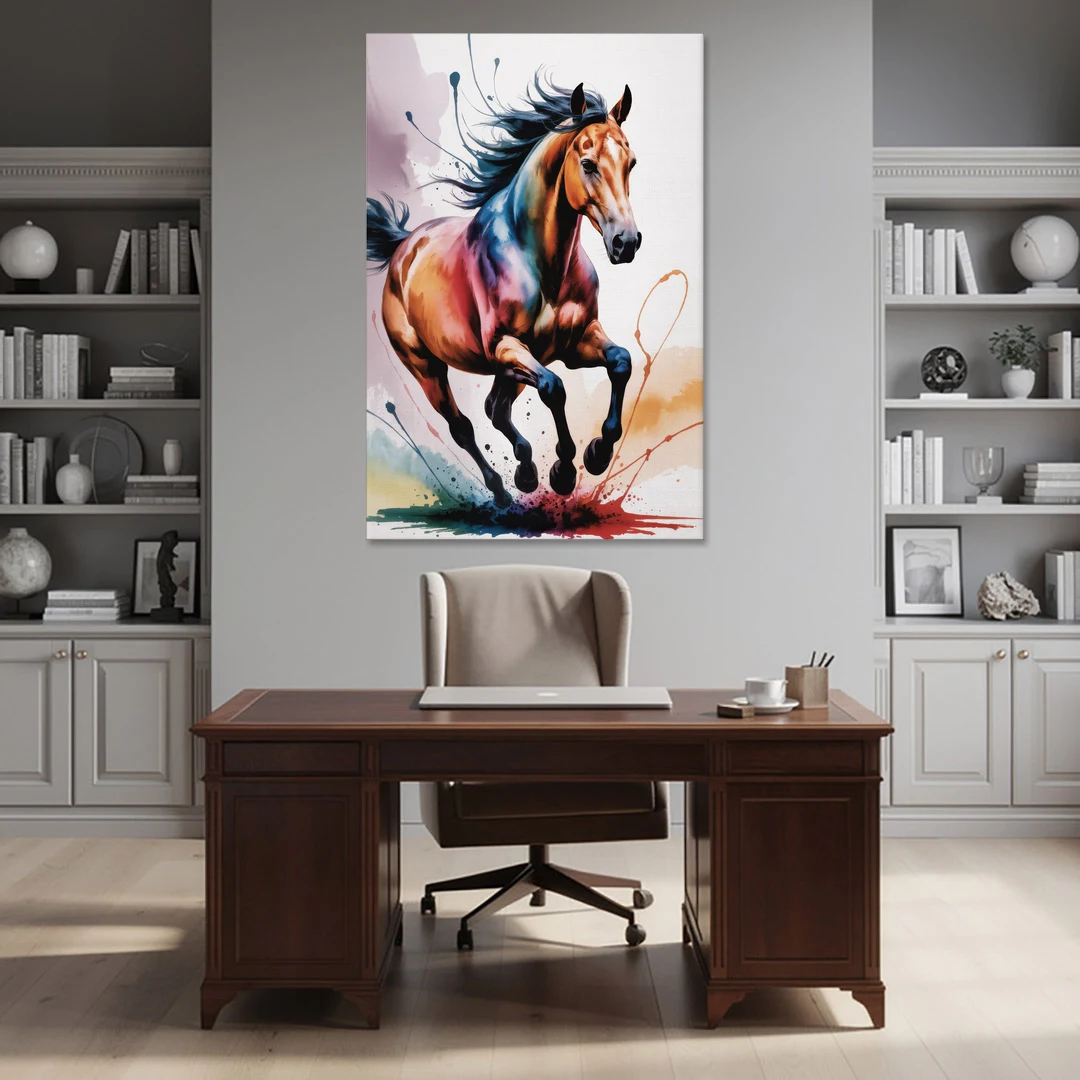 Majestic Galloping Horse - Canvas Wall Art - Office - 40x60