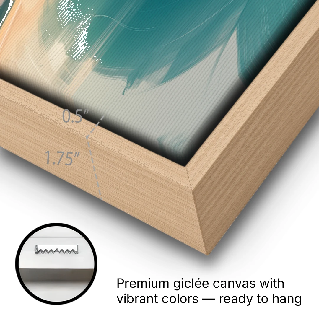 Malecón Tajamar Sunset - Oak Framed Canvas Wall Art - Gallery Wrap Corner