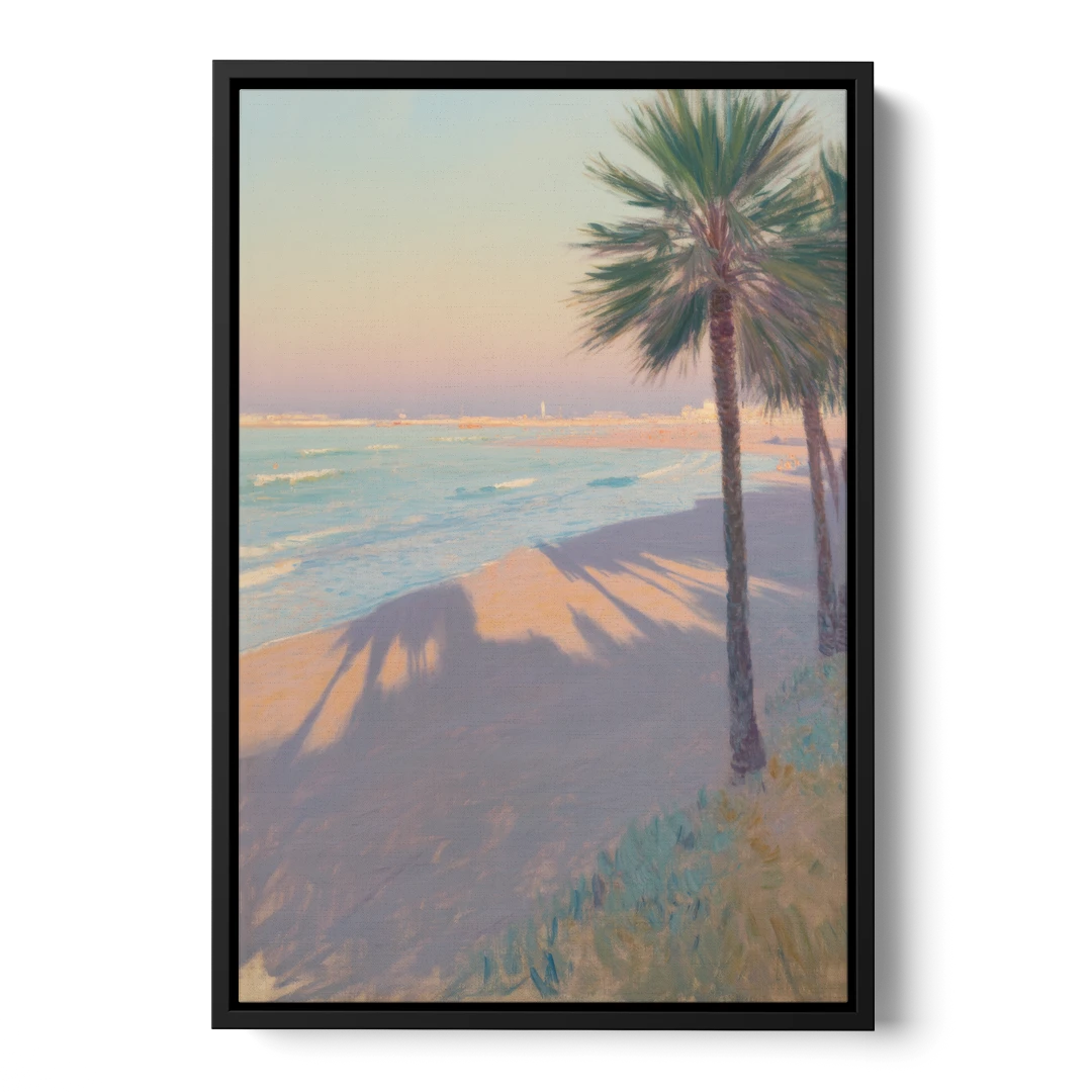 Malvarrosa Beach - Black Framed Canvas Wall Art - Front
