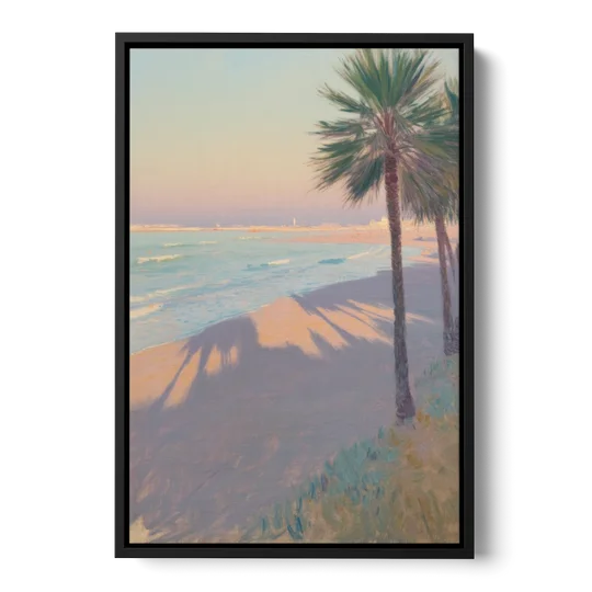 Malvarrosa Beach - Black Framed Canvas Wall Art - Front