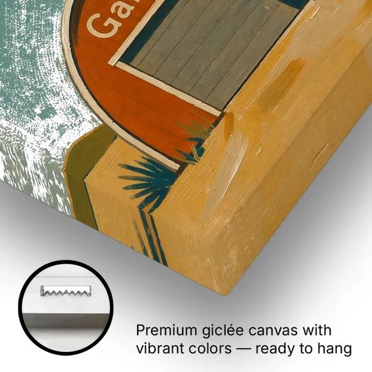 Man Cave Signs Quonset Garage Under an Orange Sun - Canvas Wall Art - Gallery Wrap Corner