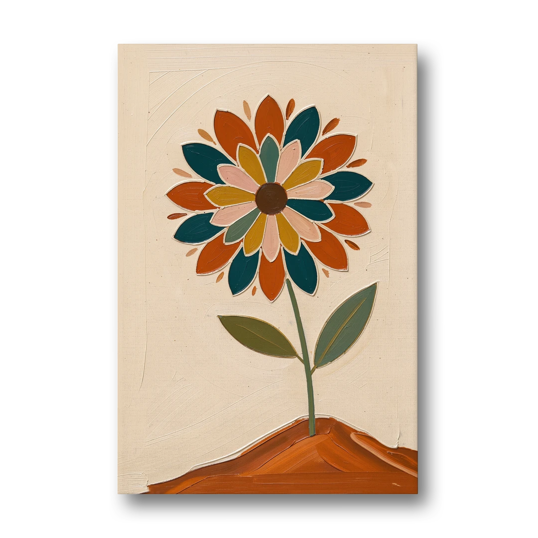 Mandala Wall Art Bloom on a Clay Hill - Canvas Wall Art - Front