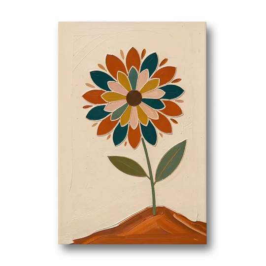 Mandala Wall Art Bloom on a Clay Hill - Canvas Wall Art - Front