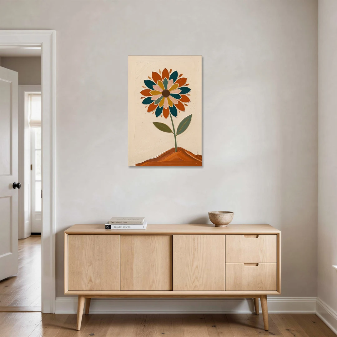 Mandala Wall Art Bloom on a Clay Hill - Canvas Wall Art - Coffee Table - 24x36