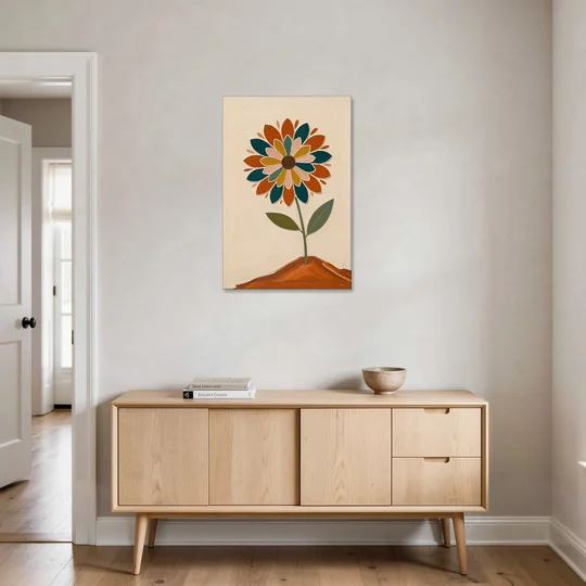 Mandala Wall Art Bloom on a Clay Hill - Canvas Wall Art - Coffee Table - 24x36