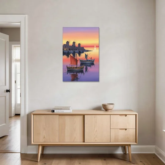 Mandraki Harbor - Canvas Wall Art - Coffee Table - 24x36