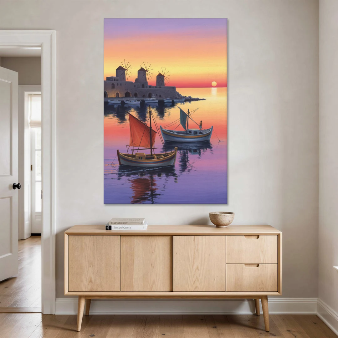 Mandraki Harbor - Canvas Wall Art - Coffee Table - 40x60