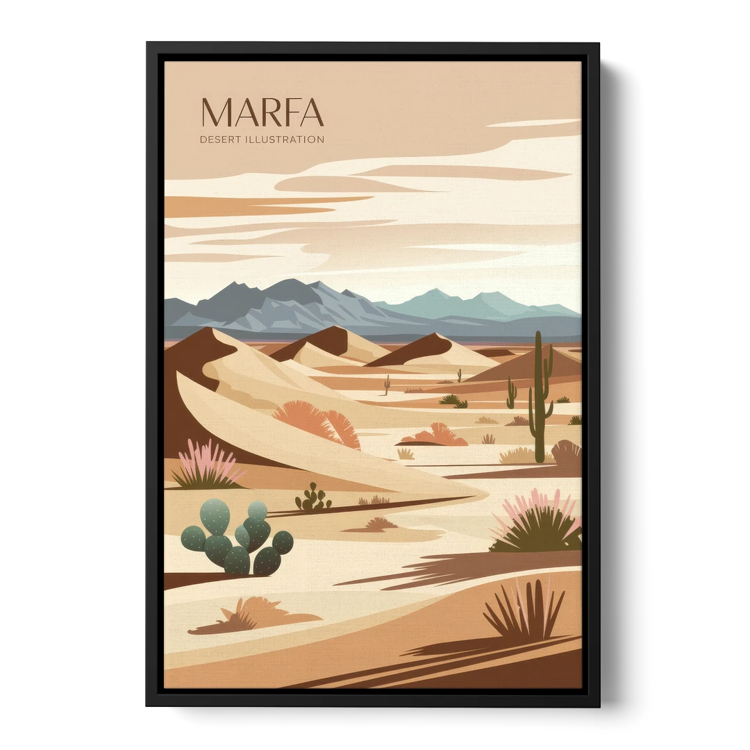 Marfa Desert Modern - Black Framed Canvas Wall Art - Front