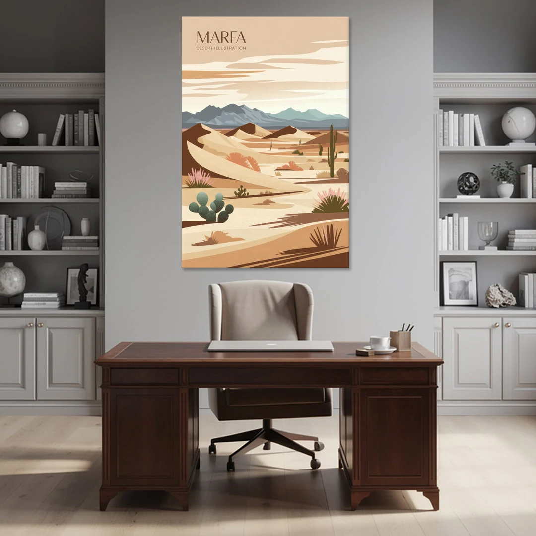 Marfa Desert Modern - Canvas Wall Art - Office - 40x60