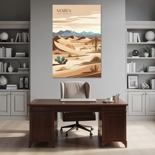 Marfa Desert Modern - Canvas Wall Art - Office - 40x60