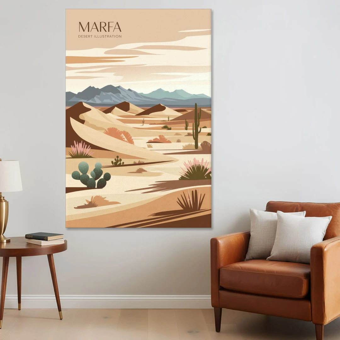 Marfa Desert Modern - Canvas Wall Art - Sofa - 40x60