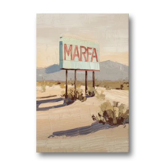 Marfa Iconic Sign - Canvas Wall Art - Front