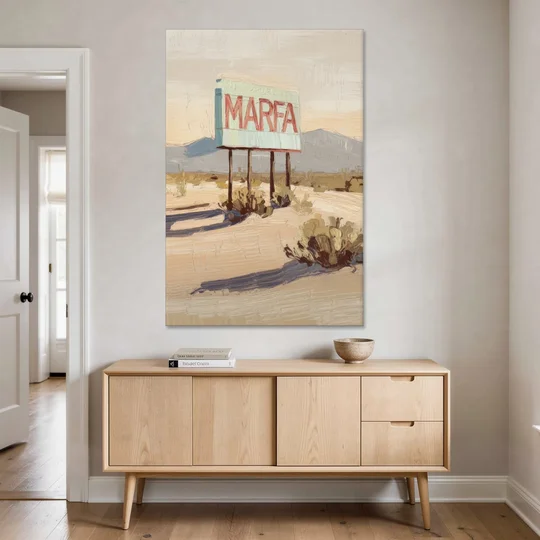 Marfa Iconic Sign - Canvas Wall Art - Coffee Table - 40x60