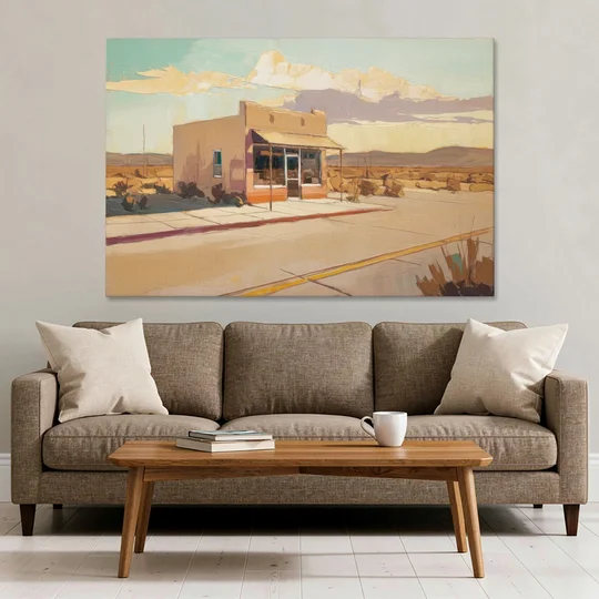 Marfa Roadside Charm - Canvas Wall Art - Sofa - 60x40