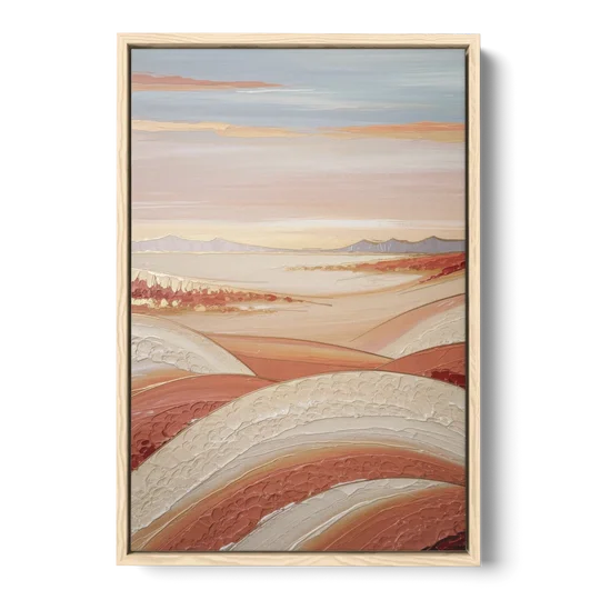 Marfa Texas Horizon - Oak Framed Canvas Wall Art - Front