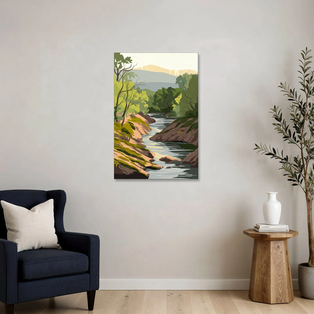 Marietta Chattahoochee River - Canvas Wall Art - Sofa - 24x36