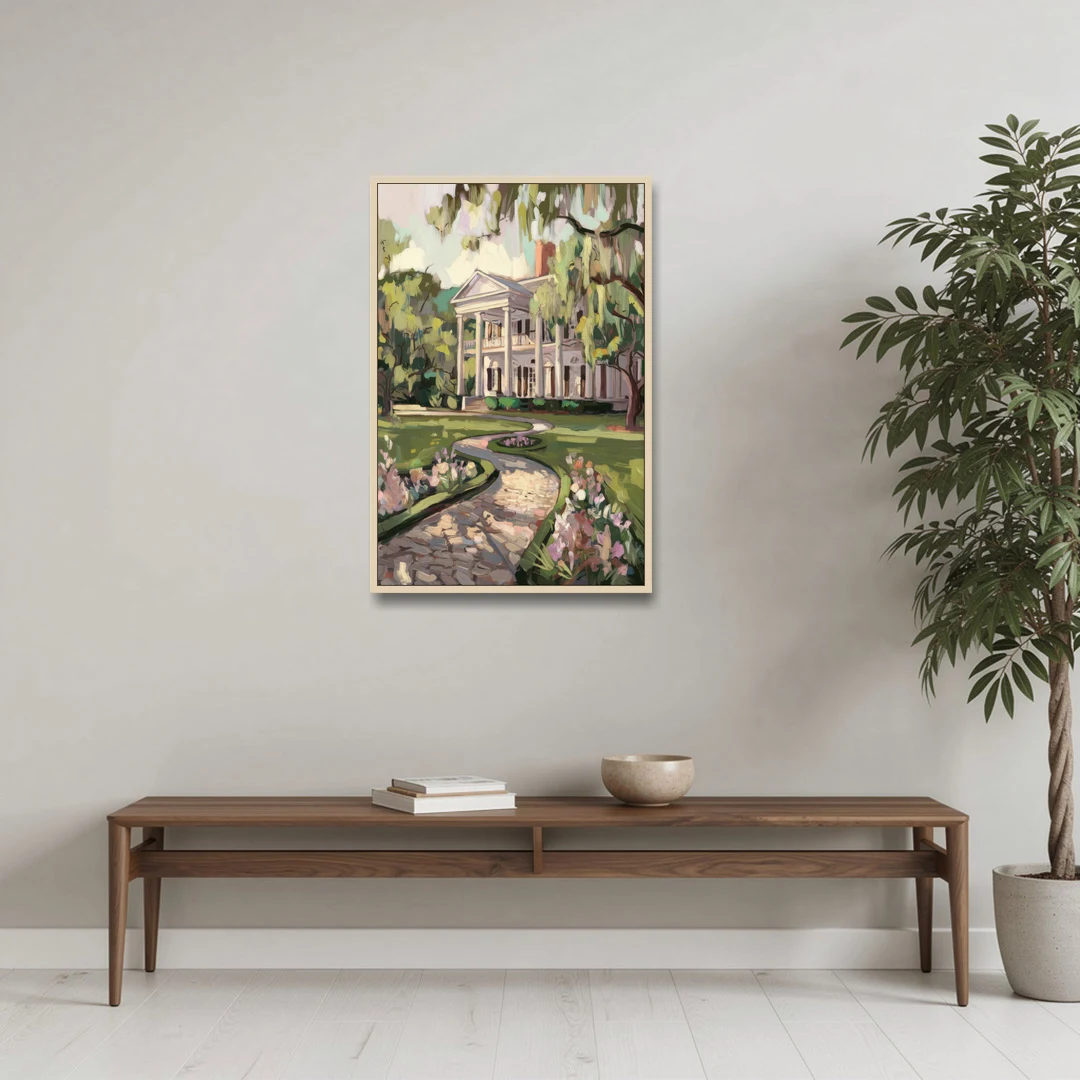 Marietta Southern Elegance - Oak Framed Canvas Wall Art - Coffee Table - 24x36