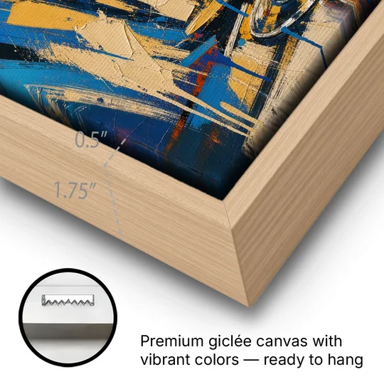 Martini Painting with Twin Olive Picks - Oak Framed Canvas Wall Art - Gallery Wrap Corner