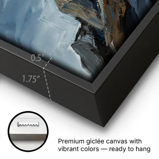 Masculine Wall Art for Office - Black Framed Canvas Wall Art - Gallery Wrap Corner