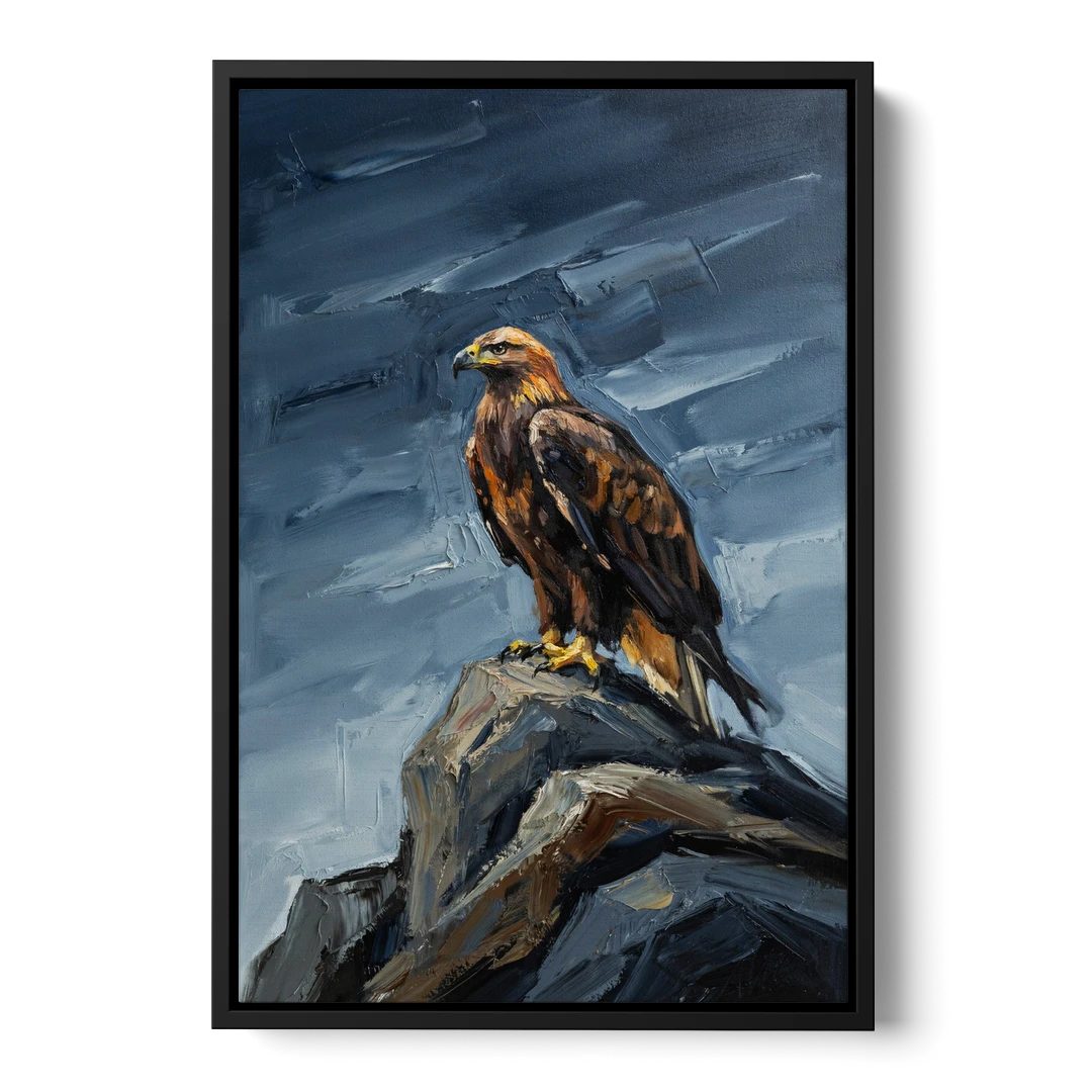 Masculine Wall Art for Office - Black Framed Canvas Wall Art - Front