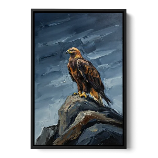 Masculine Wall Art for Office - Black Framed Canvas Wall Art - Front