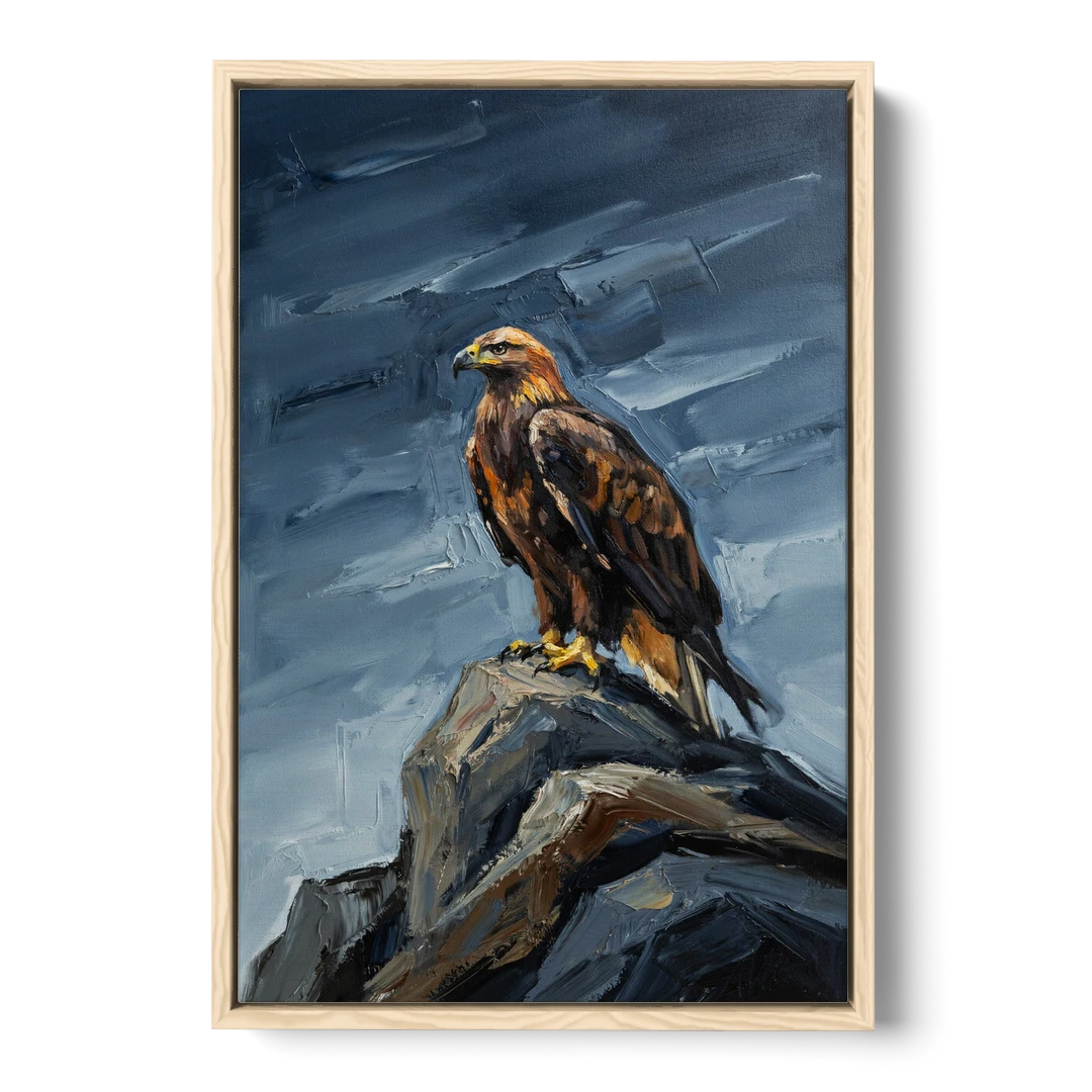 Masculine Wall Art for Office - Oak Framed Canvas Wall Art - Front