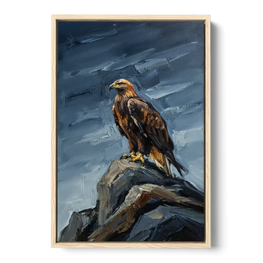Masculine Wall Art for Office - Oak Framed Canvas Wall Art - Front