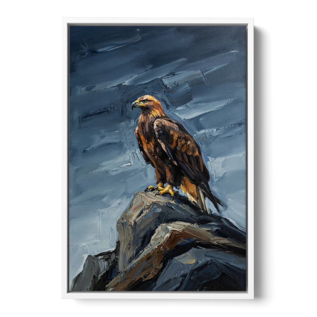 Masculine Wall Art for Office - White Framed Canvas Wall Art - Front
