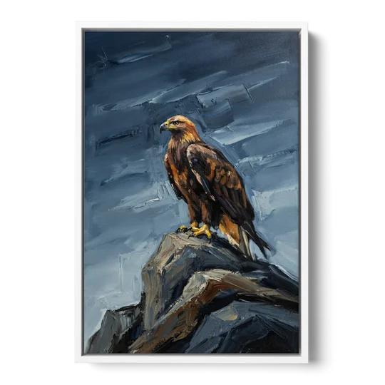 Masculine Wall Art for Office - White Framed Canvas Wall Art - Front