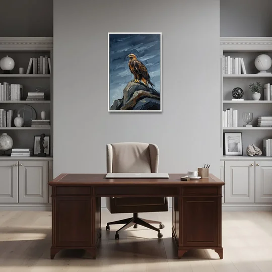 Masculine Wall Art for Office - White Framed Canvas Wall Art - Office - 24x36