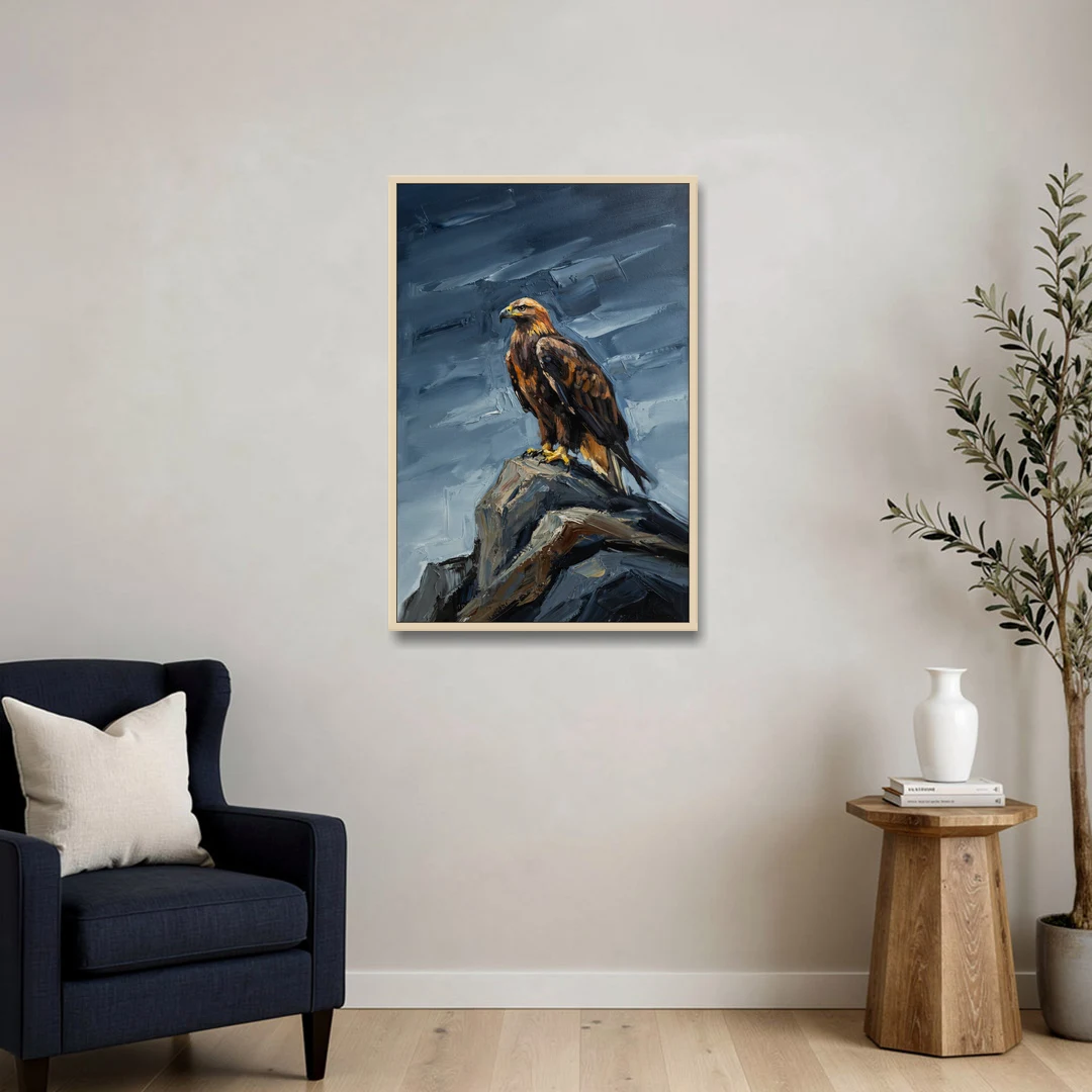 Masculine Wall Art for Office - Oak Framed Canvas Wall Art - Sofa - 24x36