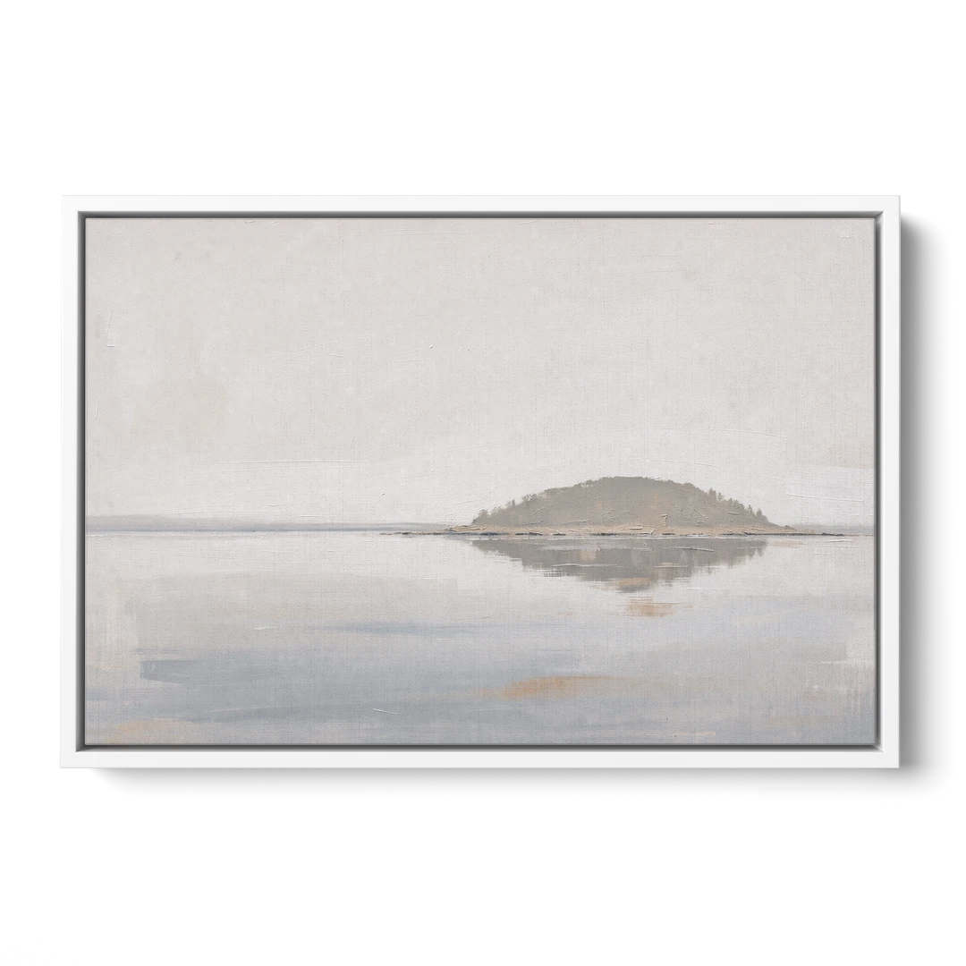 Matching Wall Art Set of 2 Mirrored Island - White Framed Canvas Wall Art - Front
