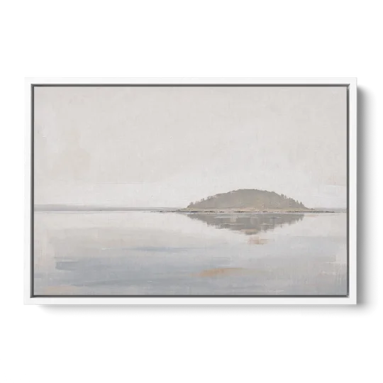 Matching Wall Art Set of 2 Mirrored Island - White Framed Canvas Wall Art - Front